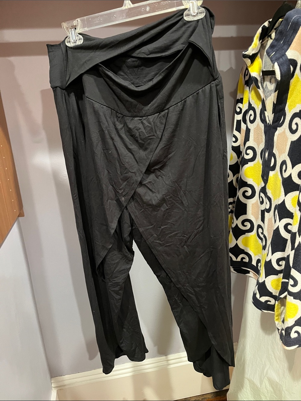Athleta Black Wide-Leg Wrap Jumpsuit Pants